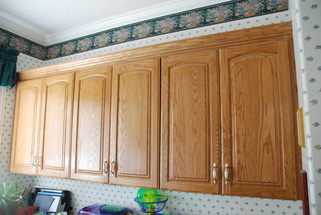 natural oak cabinets